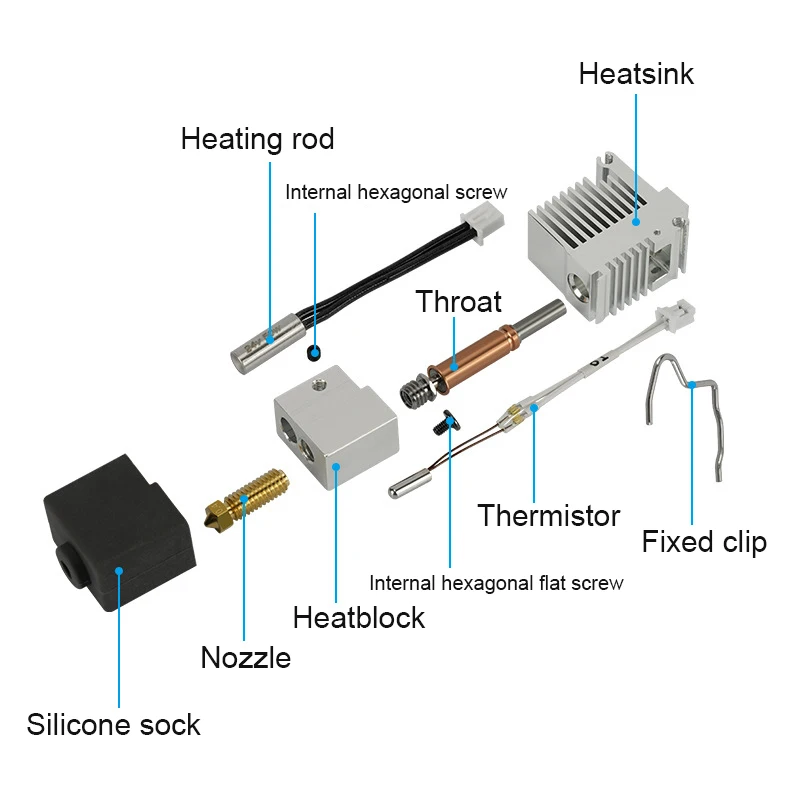 

Original Hotend Kit For ANYCUBIC Kobra 3 3D Printer Part Bimetal Heatbreak 24V 60W Print Head For Kobra 3 Combo Kobra 3 V2 Combo