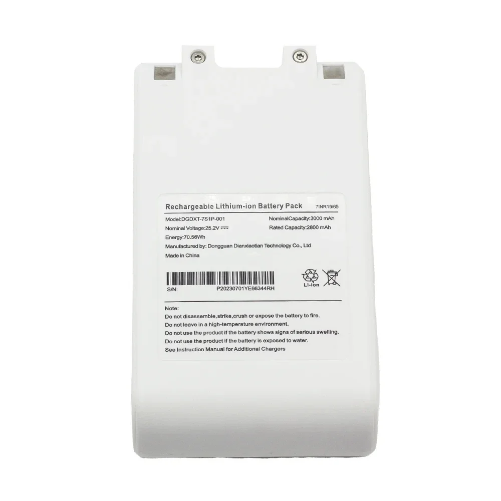 NEW 25.2V Replacement Battery 5000mAh DGDXT-7S1P-001 For Xiaomi Mijia Wireless Vacuum Cleaner G9 G10 1S Plus G10 Plus