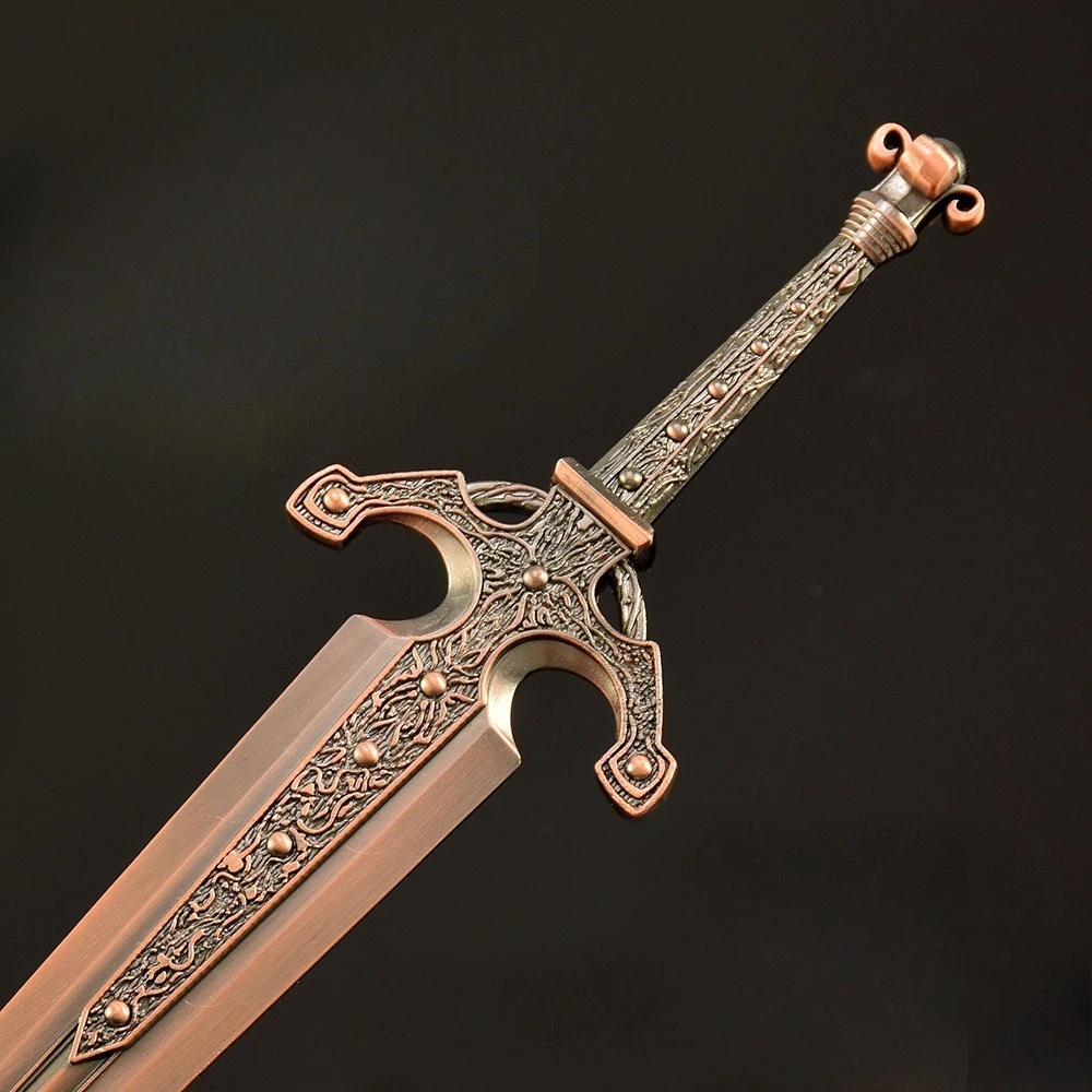 30 cm Ordopi Grote Zwaard Lederen Schede Versie van Zwaard Spel Randmodel Handgemaakte Legering DIY Festival Cadeau en Speelgoed Versieren