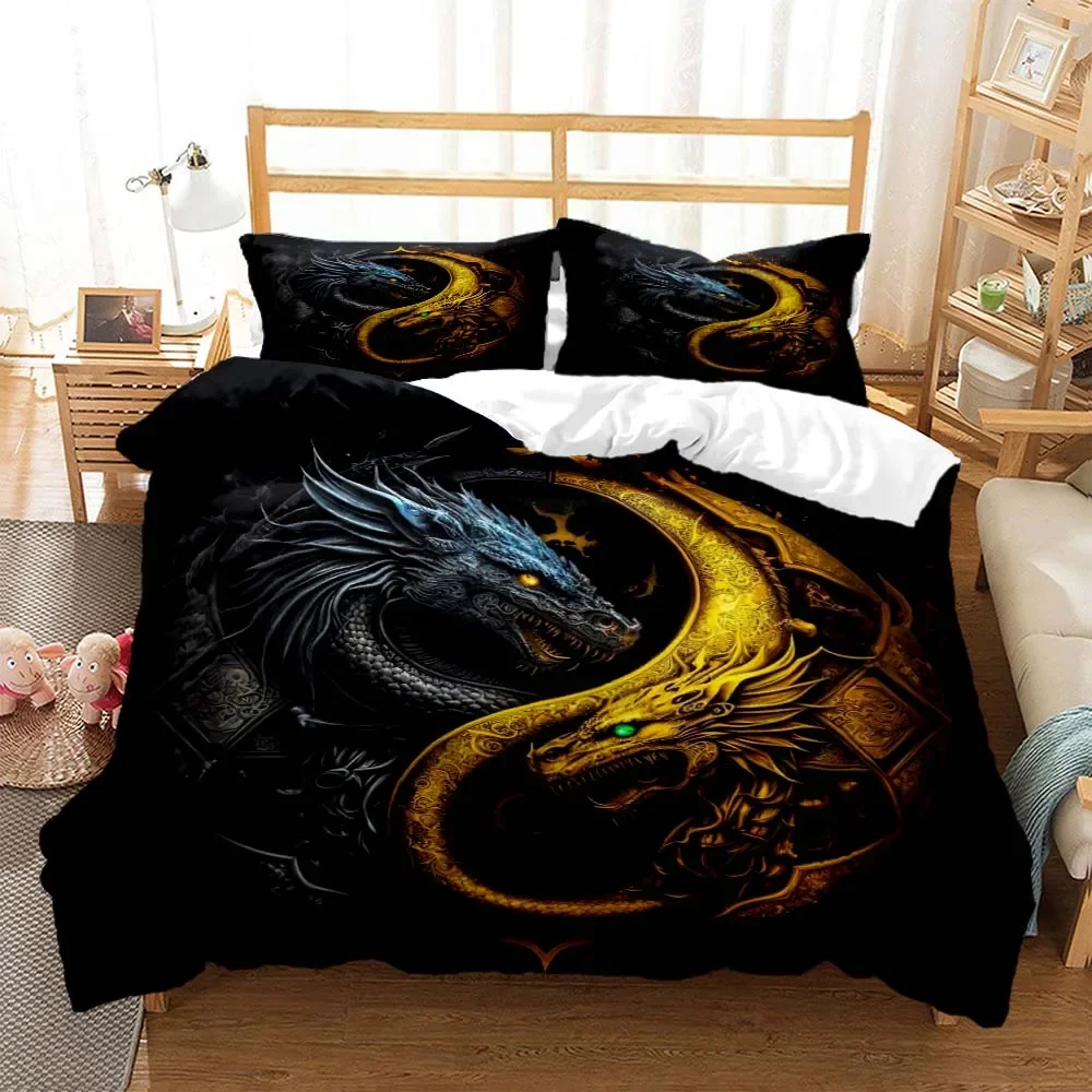 3D Dragon Tier printed Queen bedding set  Customized King size bedding set Soft and comfortable  Bedding set luxury