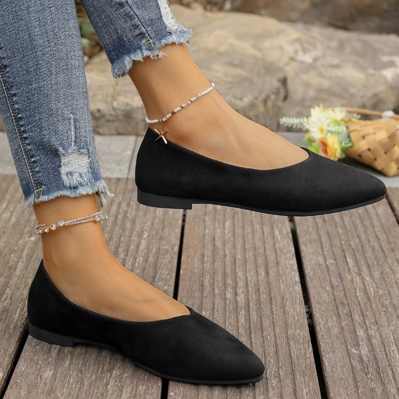 2026 Spring and Autumn New Pointed Comfortable Casual Flat Shoes Fashionable and Sexy Large Shallow Mouth Single Shoes for Women