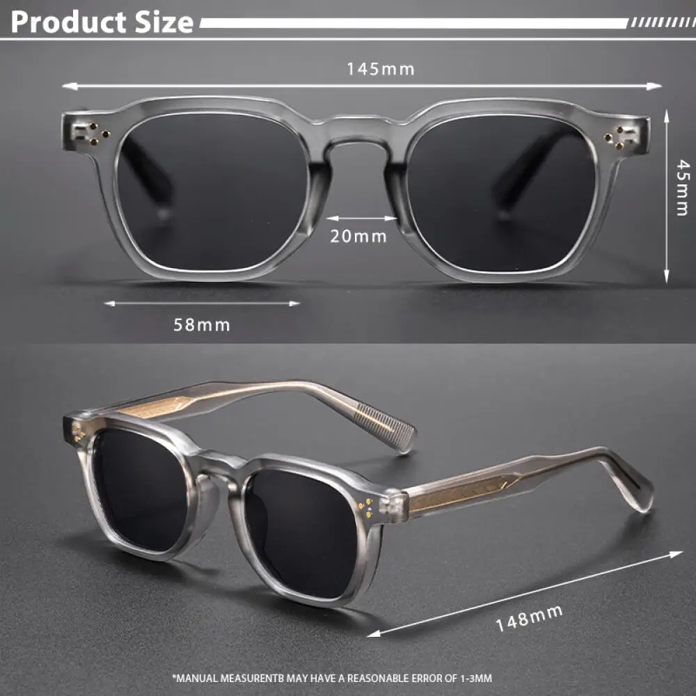 CATERSIDE New Square Men's Sunglasses Personalized Temple Tips Design Sun Glasses Women's Travel Party Eyewear Festival Gift