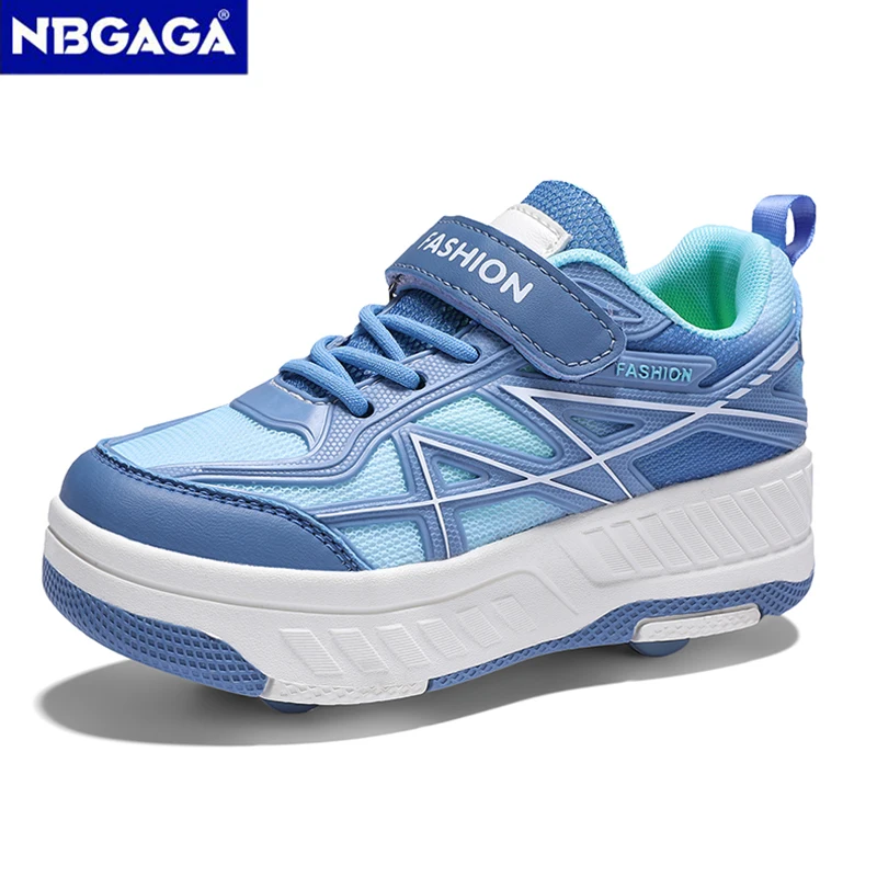Roller Skate Shoes With Detachable Four-wheel Children Students' Boys&Girls Sport Running Sneakers Birthday Gifts