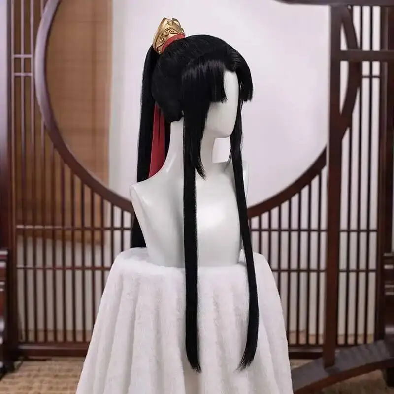 

MoDaoZuShi MDZS Косплей Цзинь Аниме Лин Гранмейстер демонического культивирования Косплей Парик Китайский веер Опора для Хэллоуина