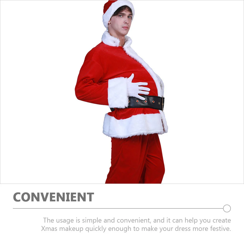 Costumes de Père Noël de Noël pour hommes et femmes, faux ventre rembourré en polyester, accessoire de fête