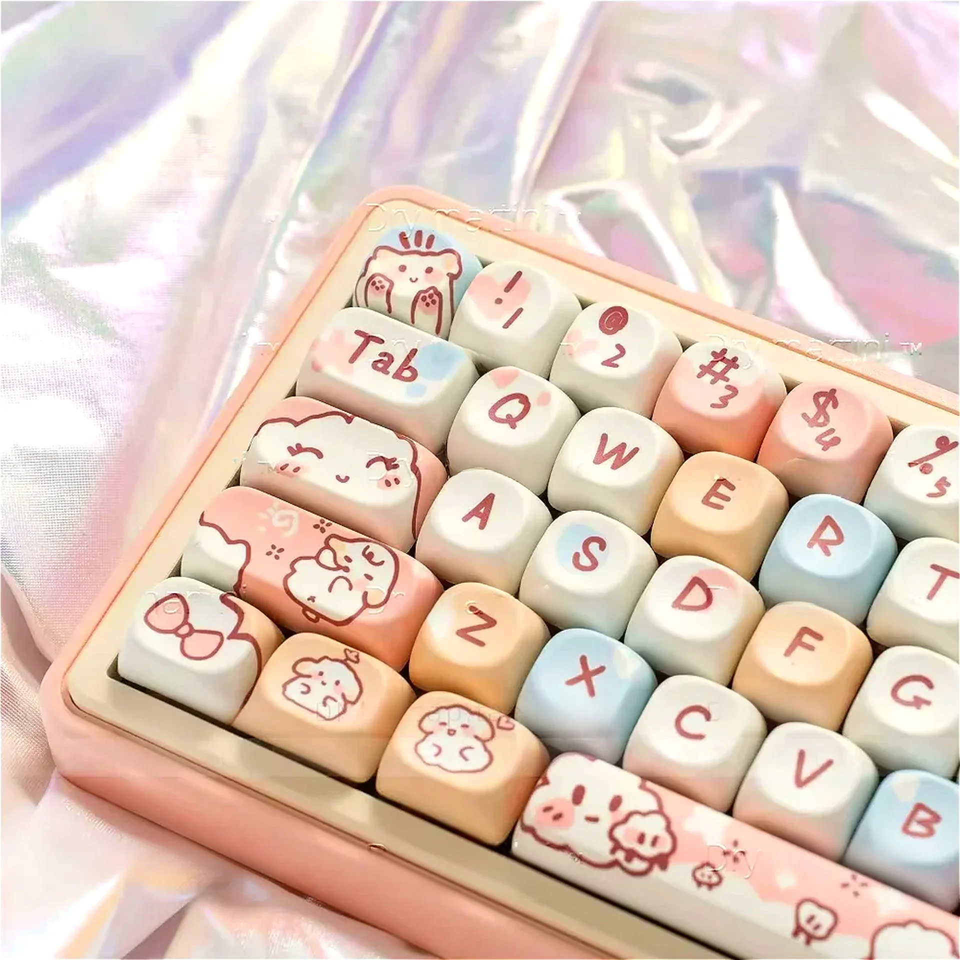 

130 Keys MOA Keycaps PBT Sheep Eve Cute for 60/64/84/98/108 Gaming Mechanical Keyboard MX Switch