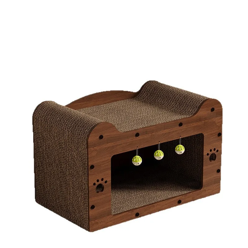 

Luxurious TV-Shaped Eco-Friendly Cat Scratching Post with Paper & Wood Durable 2-Level Modern Large Design Packed Carton