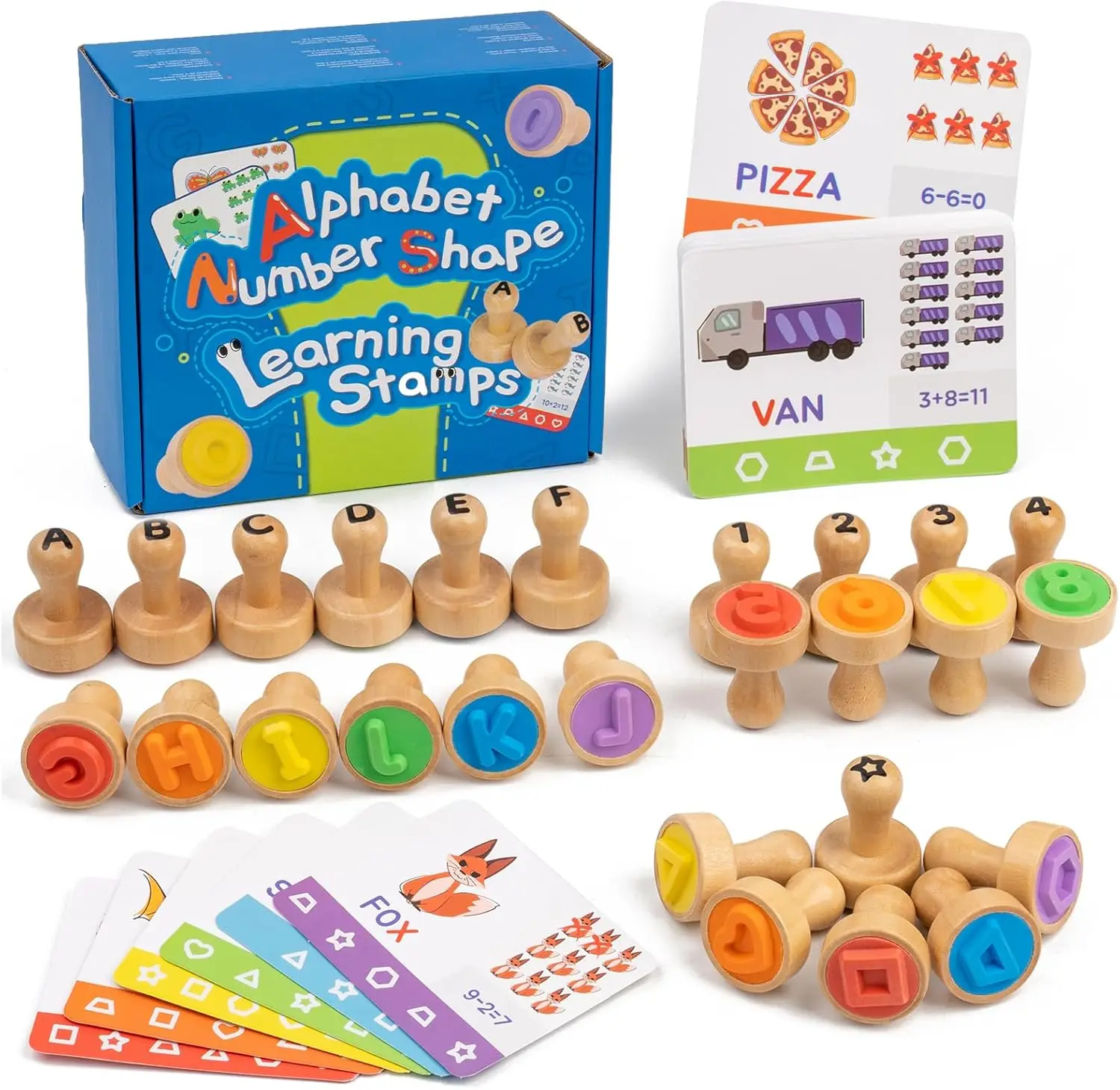 

Деревянный набор штампов с буквами и цифрами и карточками для детей 3-5 лет, развивающая игрушка для обучения грамоте, математике, искусству и рукоделию