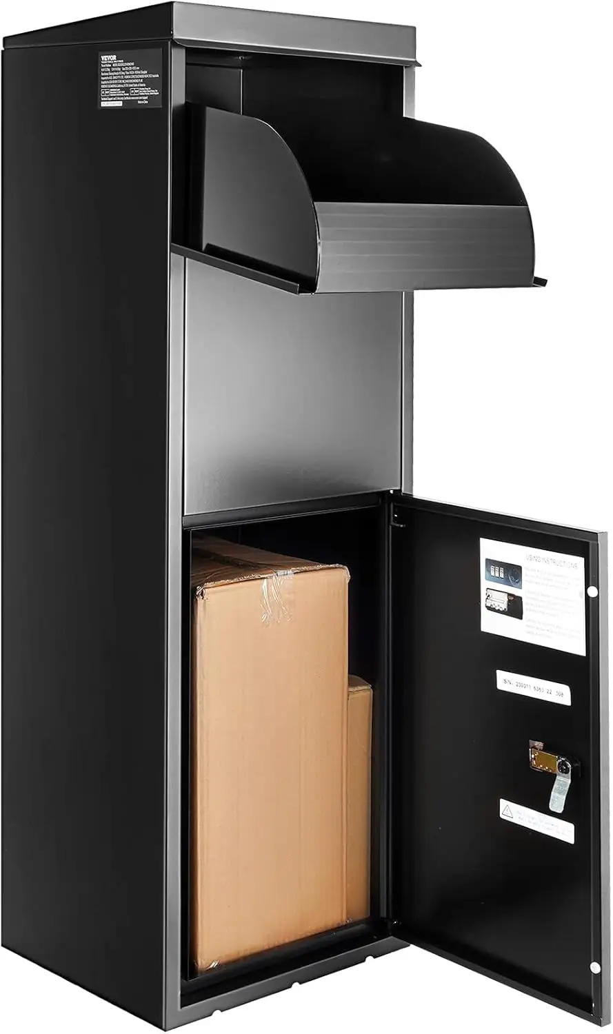 

Коробки доставки посылок для наружного применения размером 13,9 x 11,6 x 42 дюйма Коробка подачи из оцинкованной стали для упаковок с кодовым замком