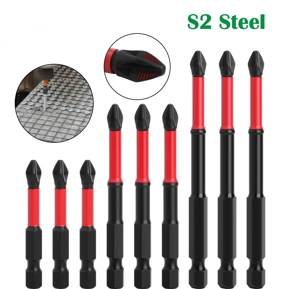 50/70/90mm Anti Non-slip Screwdriver Bits Magnetic Batch Head Impact Strong Cross PH2 High Hardness Screwdriver Bits Power Tools