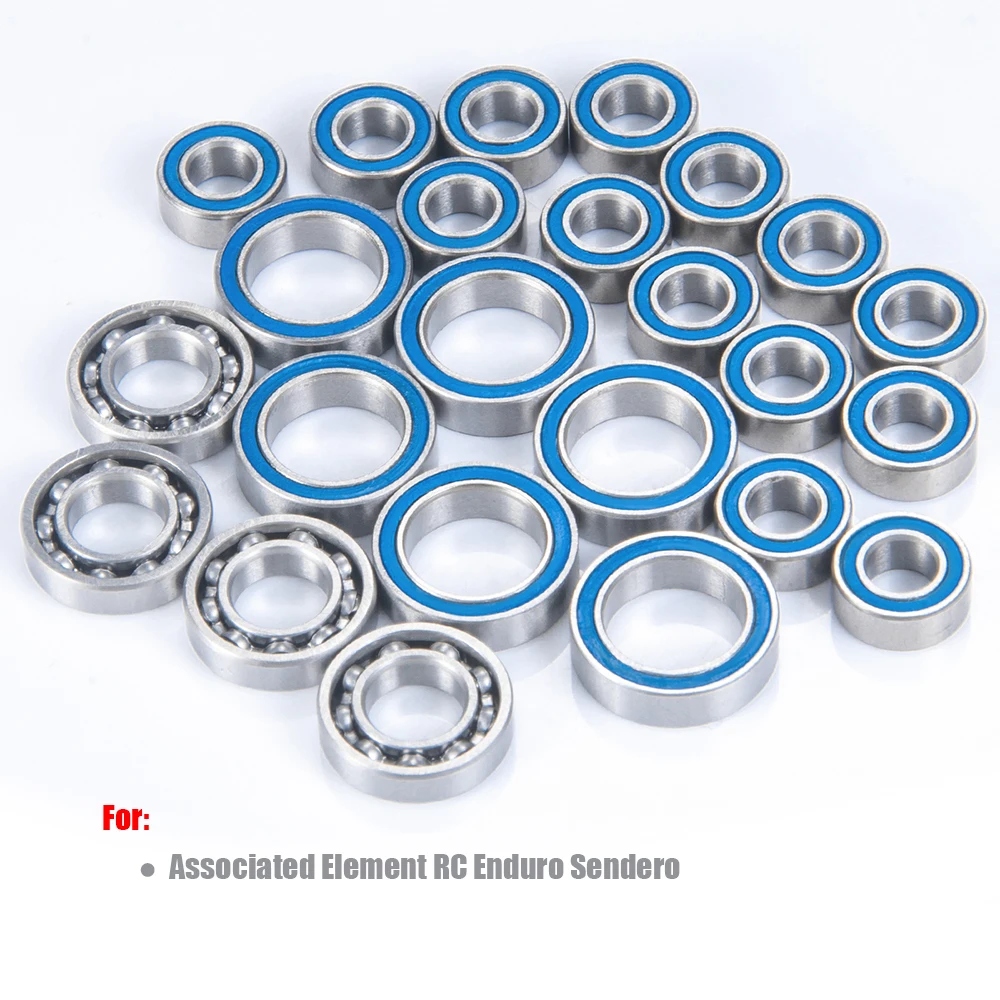 AXSPEED 24Pcs Wheel Hub Axle Blue Rubber Sealed Bearing Kit for Element RC Enduro Sendero 1/10 RC Car Truck Model Parts