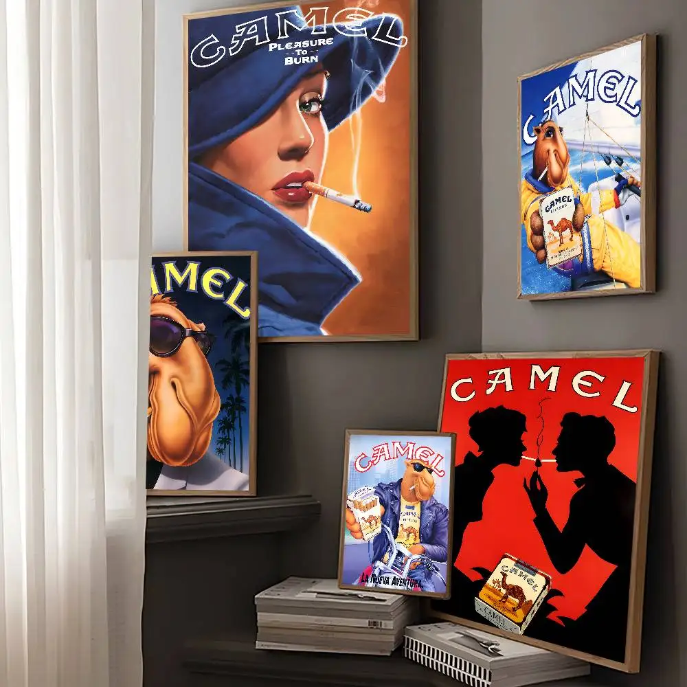 Vintage Camel Cigarettes Classic Vintage Posters Waterproof Paper Sticker Coffee House Bar Home Decor