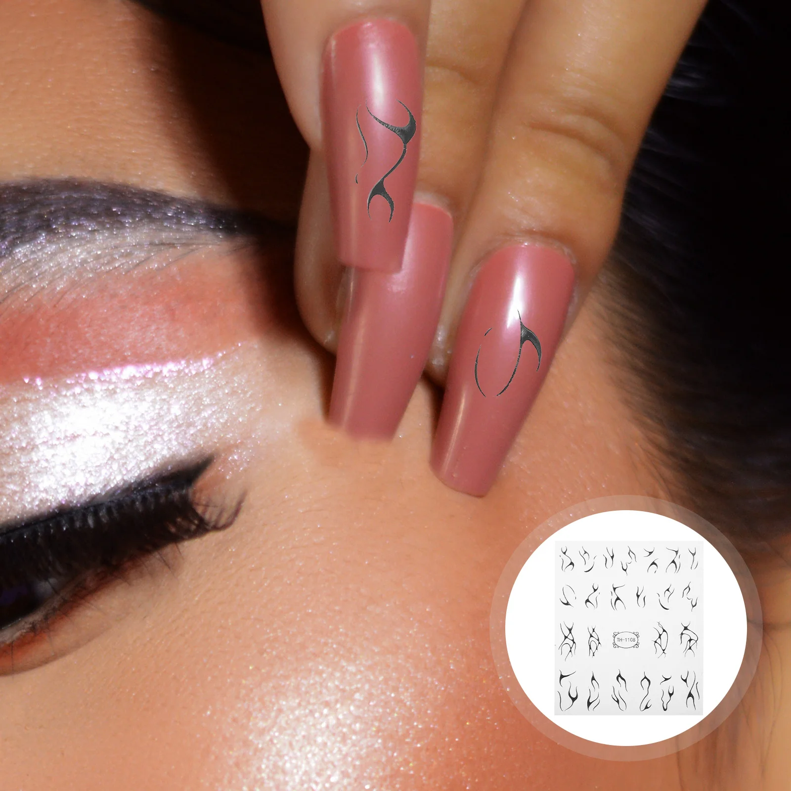 10 szt. Naklejek na paznokcie, wzór fal, geometryczne paski, samoprzylepne, dekoracja do manicure dla kobiet, na imprezę, wesele, naklejki na paznokcie.