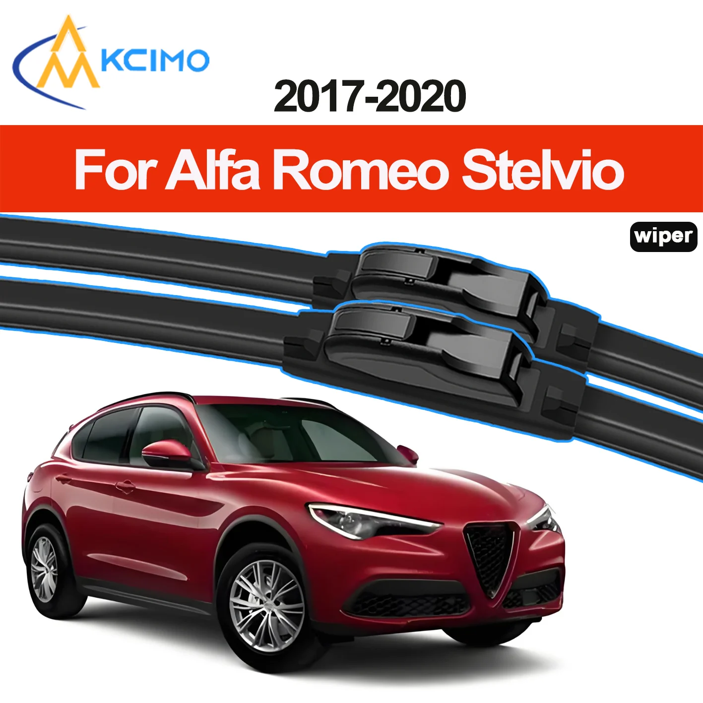 

KCIMO 2PCS New Front Windshield Wiper Blade for Alfa Romeo Stelvio 949 2017-2020 Front Windshield Auto Wipers Blade Accessories