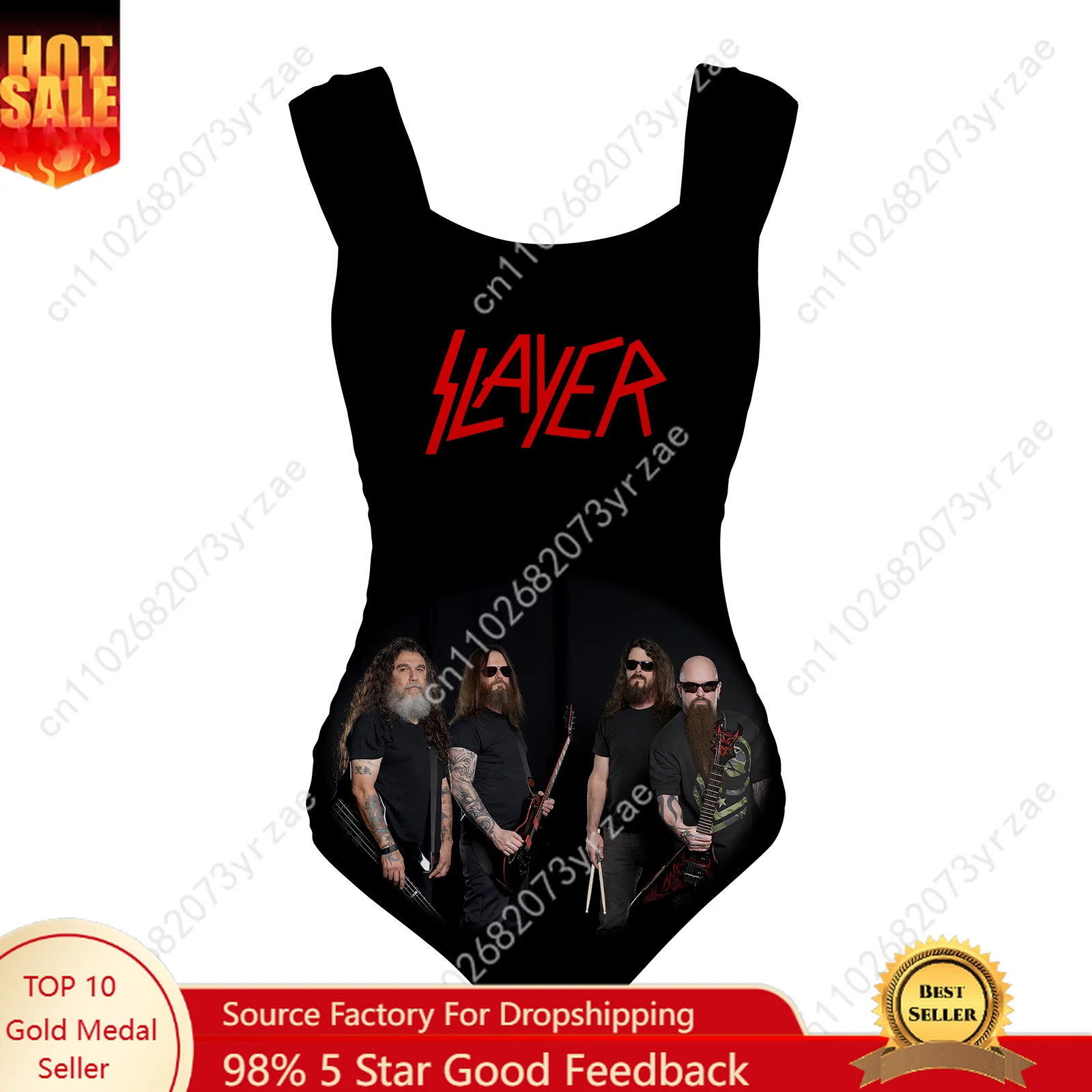 Slayer One Piece Swimsuit Wide Strap Women Bathing Suits Personalized Swimwear Pool Party Sexy Bikini Custom Made Bathing Suits