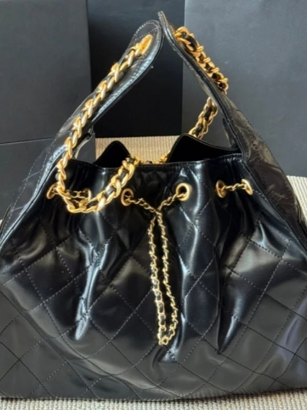

Retro Diamond id Leather oulder Bag Women's Crossbody Bag Dstring Chain Underarm Bag 2025 New Sle Faion Handbag