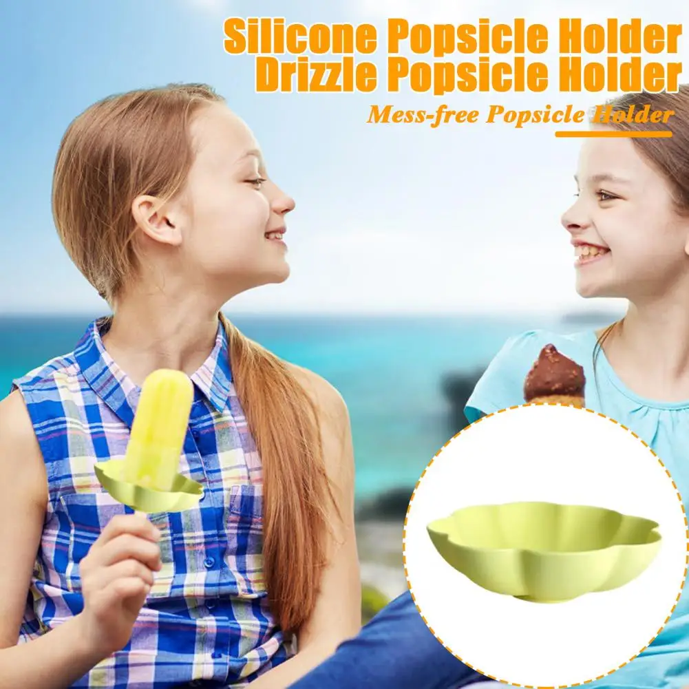 Popsicle Holder Dual Function Silicone Popsicle Ice Cream Holder for Kids Treats Management Drip Prevention on Summer Days