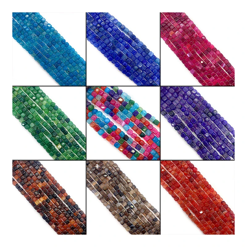 

Natural Stone Square Agate Beads for Jewelry Making Dragon Pattern Agate Charm DIY Necklaces Bracelet Earring Accessories Supply