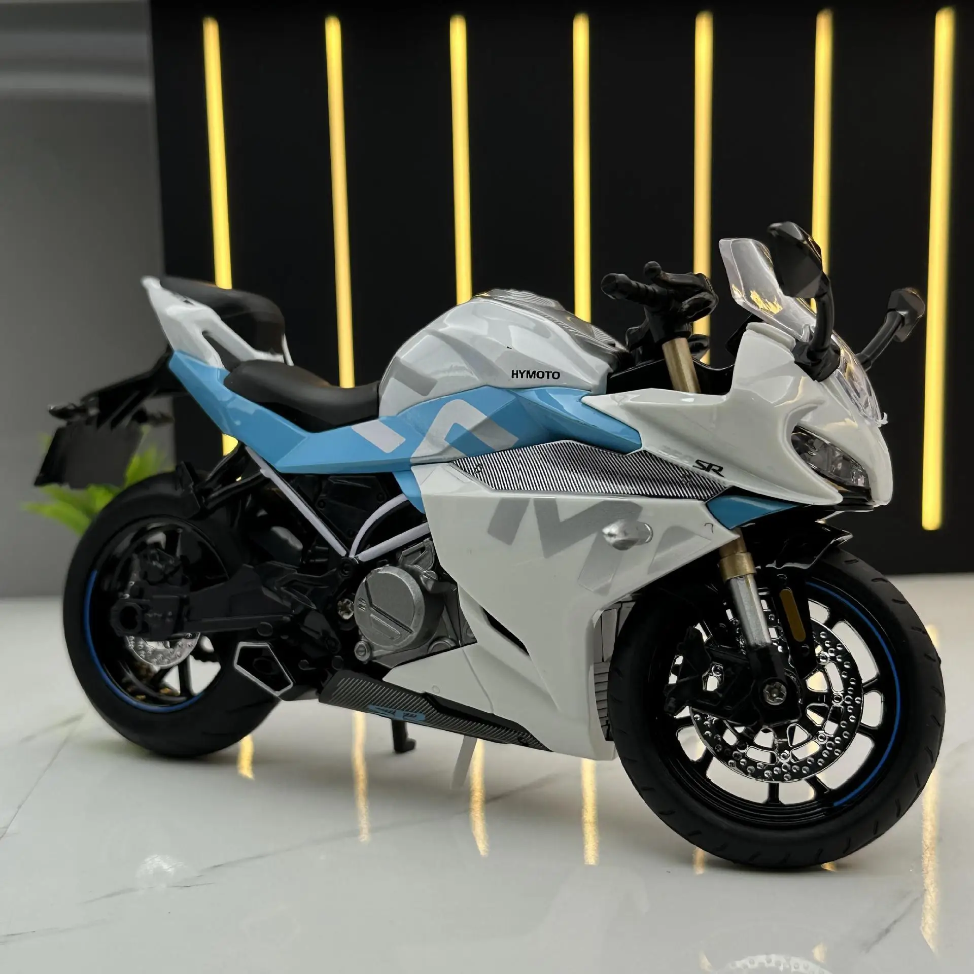 1:12 Spring Breeze CFMOTO-250SR Alloy Motorcycle Model Simulation Sound Light Car Metal Toy for Children's Birthday Gifts