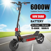 YUME Raptor Electric Scooter 6000W Motor 60V  30AH 27AH 11 inch Tires Max Speed 80KM/H Max Range 96KM Electric Scooter