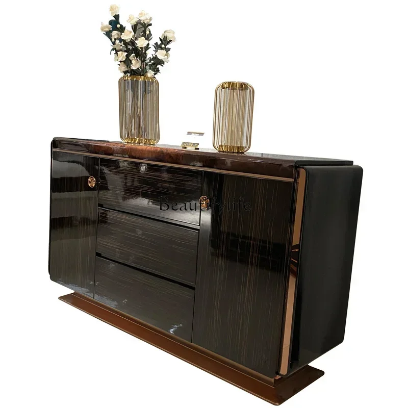 

46Italian side cabinet Villa suite restaurant Light luxury high-end solid wood locker