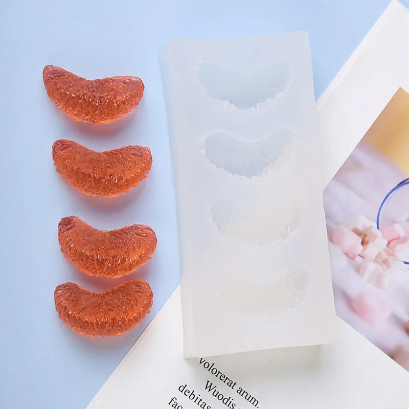 1-teiliges Simulations-Orange-Fleisch-Squeeze-Silikonform zum Selbermachen, Orangenscheibe, Schokolade, Backen, Dekoration, Duftkerzenform