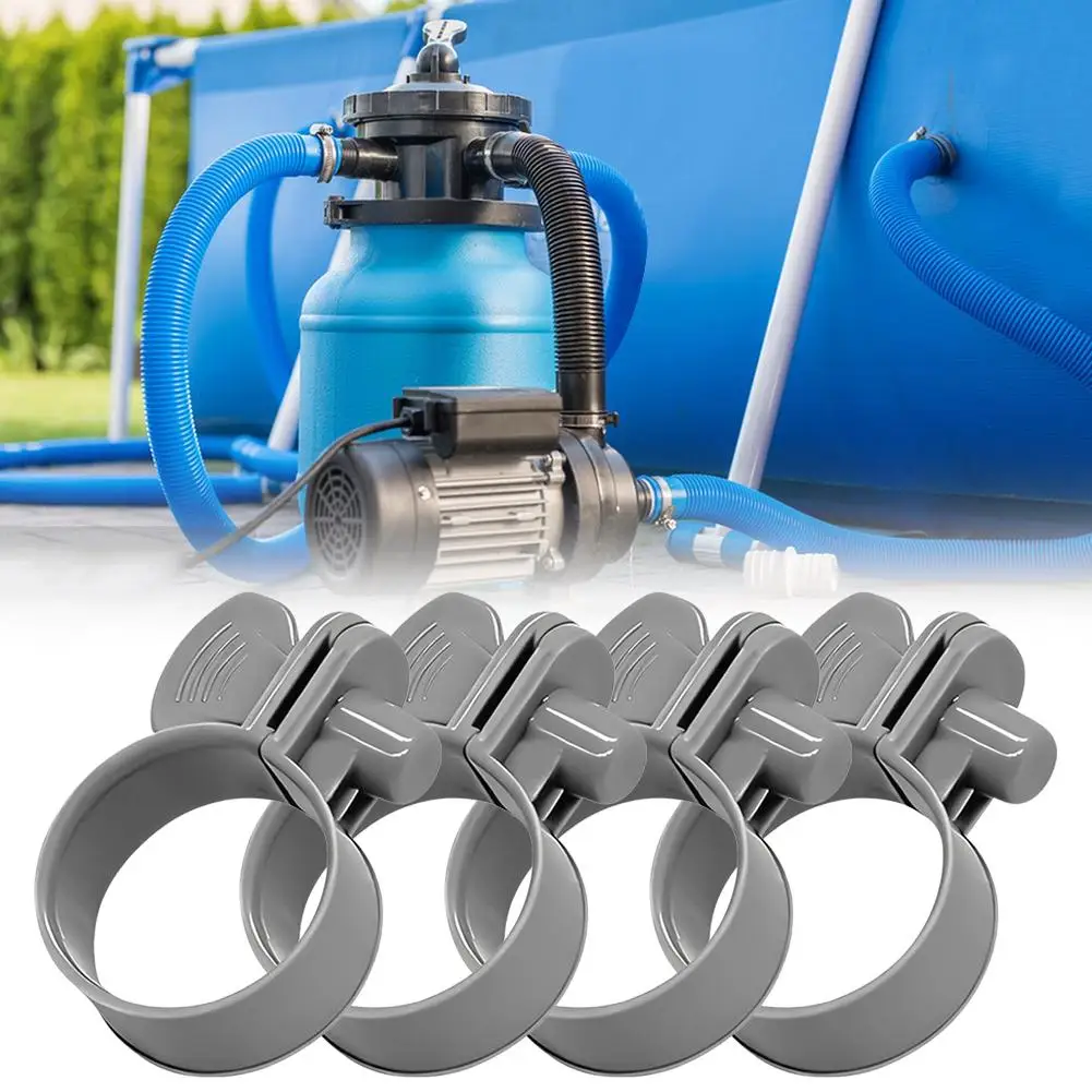 Swimming Pool Hose Clamps Plastic Replacement Pump Filter Soft Tube Clip Heavy Duty Adjustable Connector Kit for Above Ground Po view 5