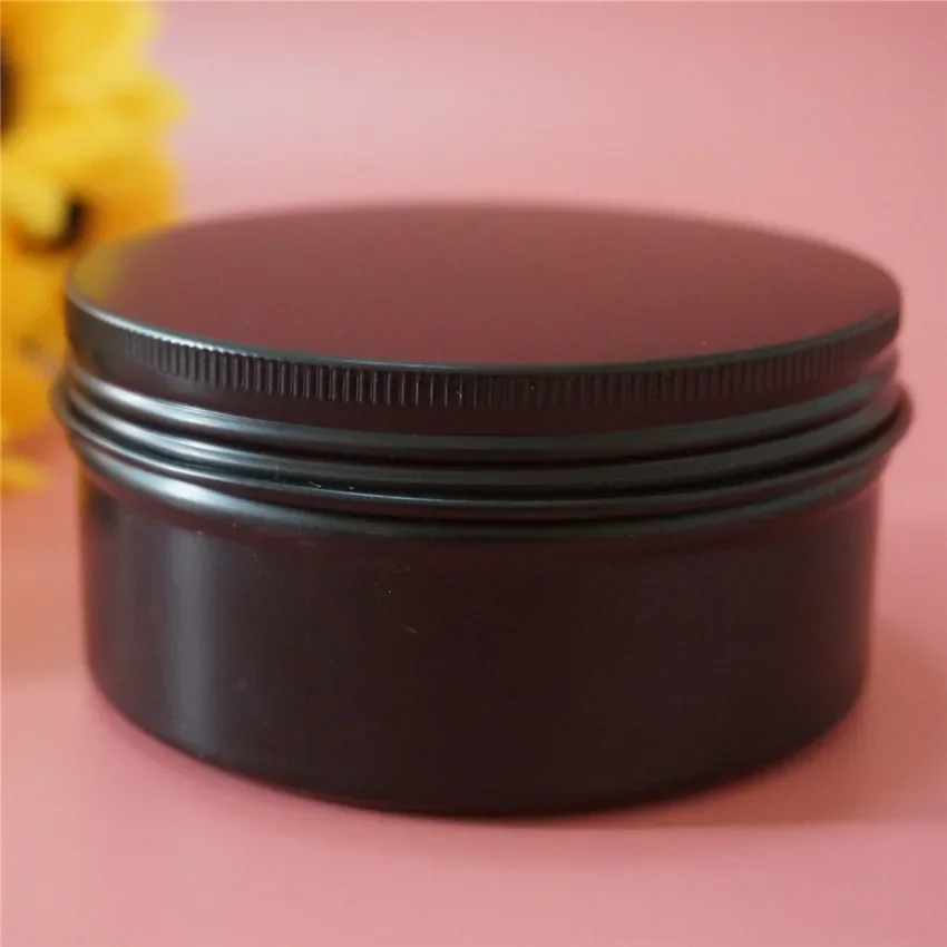 

200g Empty Round 82*43mm Aluminum Box Metal Tin Cans 200ml Containers Cosmetic Black Cream DIY Refillable Jar Tea Aluminum Pot