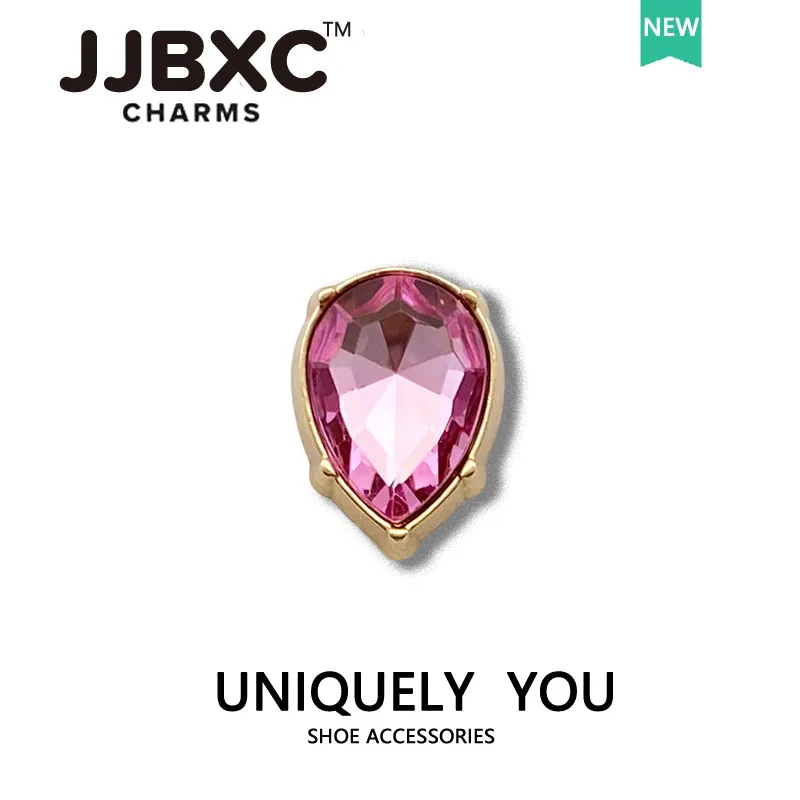 معدن JJBXC سحر إبزيم حذاء إكسسوارات الأحذية المعدنية الوردي الماس DIY الأزياء الأحذية الزينة
