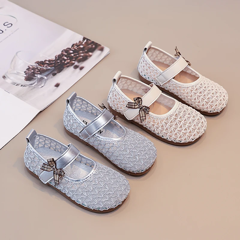 2026 Spring Summer New Casual Shoes Solid Color Low cut Mesh Hollow Casual Shoes Fashionable and Versatile Girls' Flat Shoes