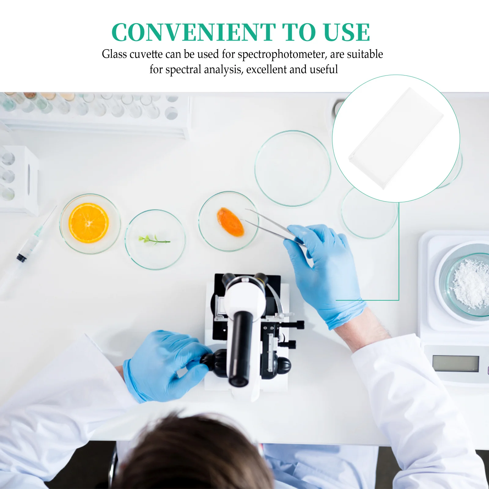 

2Pcs Standard 20mm Glass Cuvettes Clear Lab Cells for Spectrophotometry Micro Sample Measurement Accurate Reading Tools