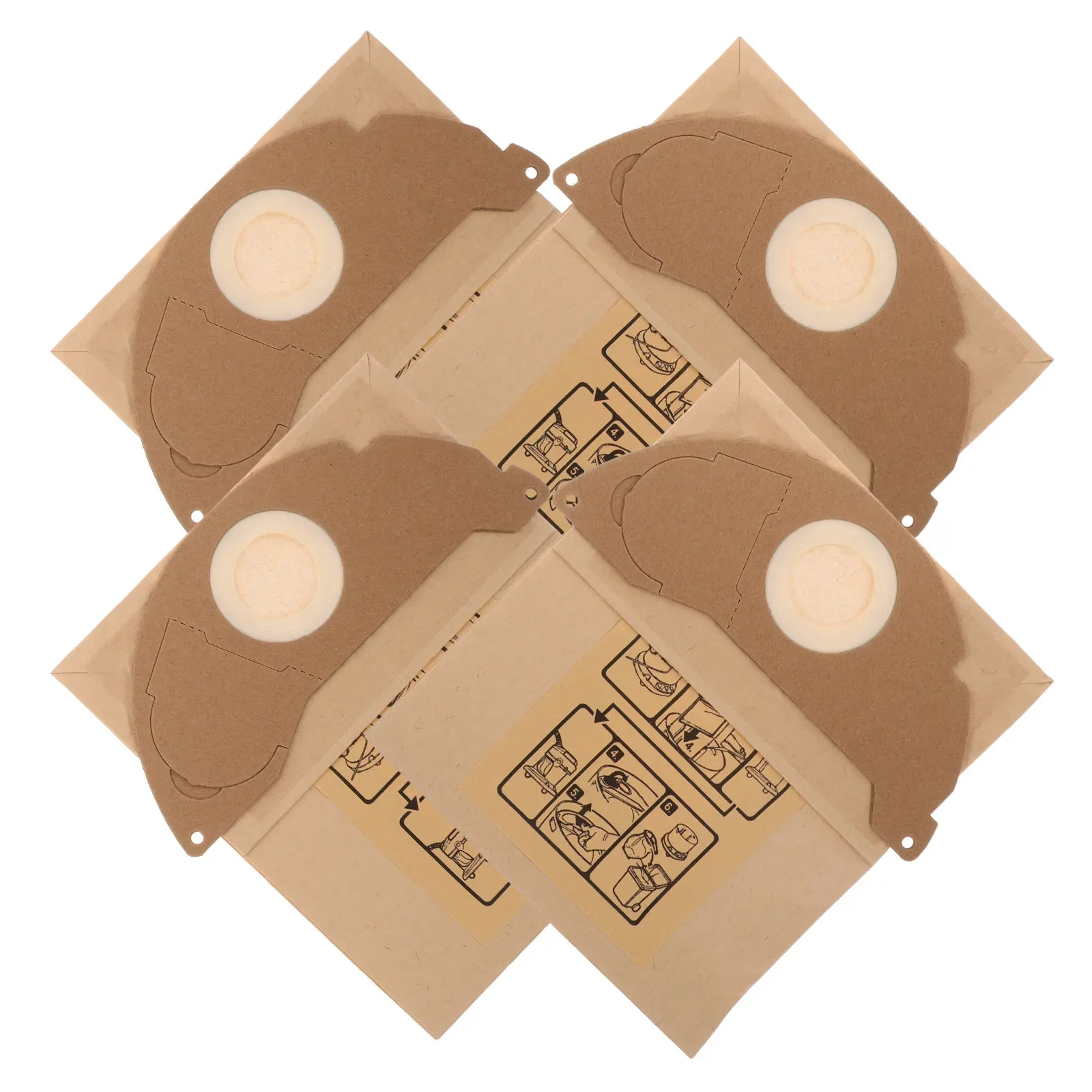 

4pcs Vacuum Cleaner Replacement Dust Bags For Floor Cleaning Breathable Filtration Dust Collection Bags Compatible With Chrcher
