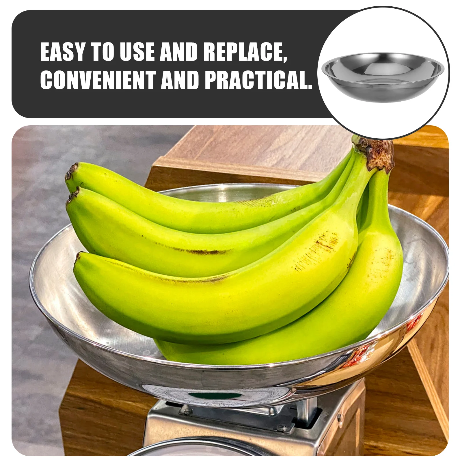 صينية مقياس وزن 25 سم مصنوعة بحرفية جيدة من الفولاذ المقاوم للصدأ للمخبوزات المنزلية ووزن الطعام واستبدال محمول