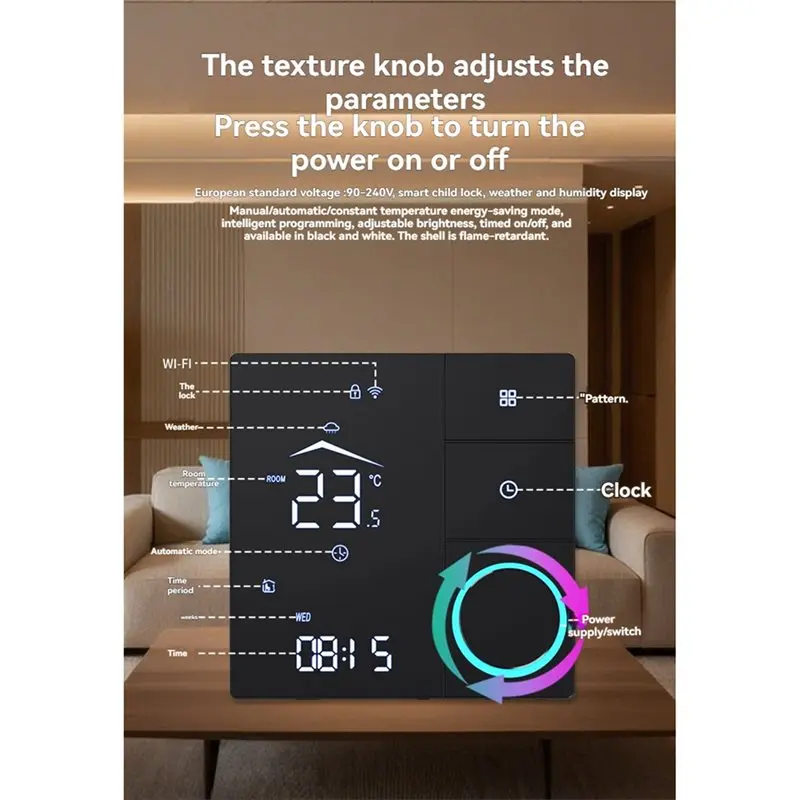 ABXF-Tuya Wifi Smart Thermostat 16A Electric Heating Voice Control Programmable For Home Automation System