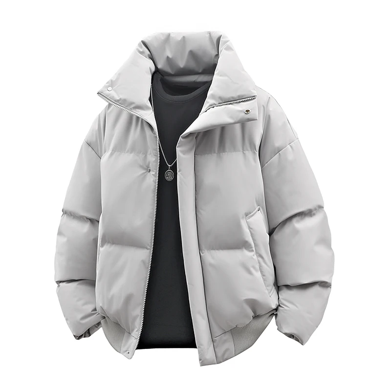 

American Retro Short Thickened Cotton Jacket Men's Winter Stand Collar Outerwear Trendy High-End Feeling Bread Coat
