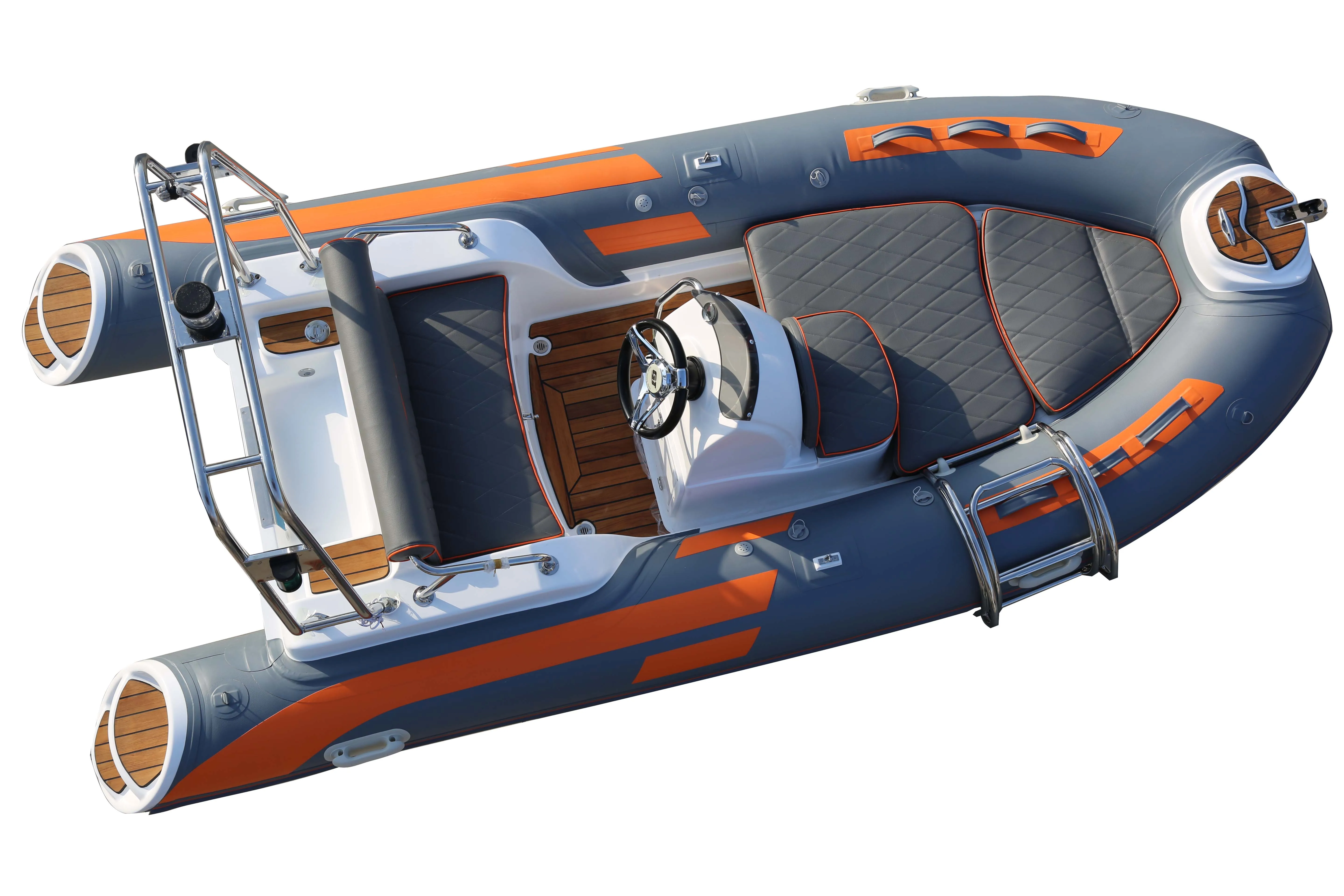 قارب صيد صلب قابل للنفخ 12.7 قدم 3.9 متر مع مادة هيبالون هيبالون من الألياف الزجاجية بطول 4 أمتار #2