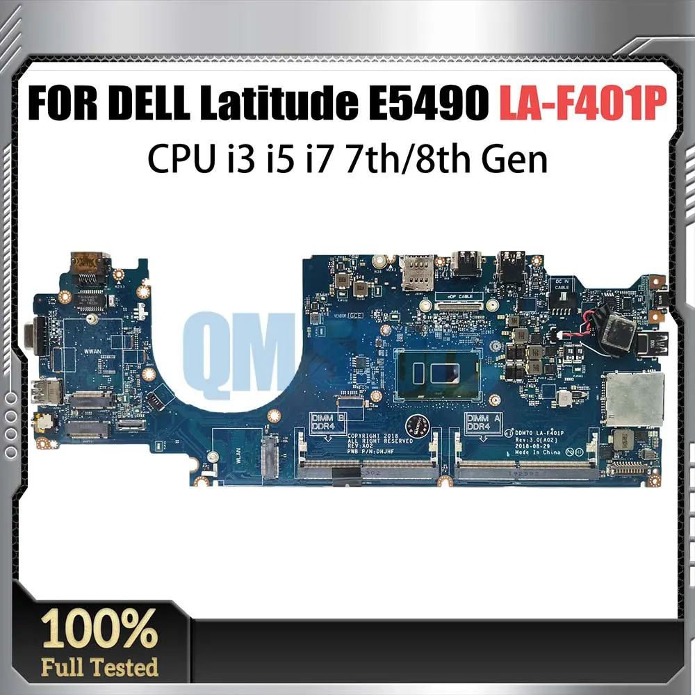 

Laptop Motherboard For Dell Latitude E5490 0C08DH LA-F401P 0NJFT2 0M71FV 08KN1W 0C08DH Notebook Mainboard i3 i5 i7 7th 8th Gen