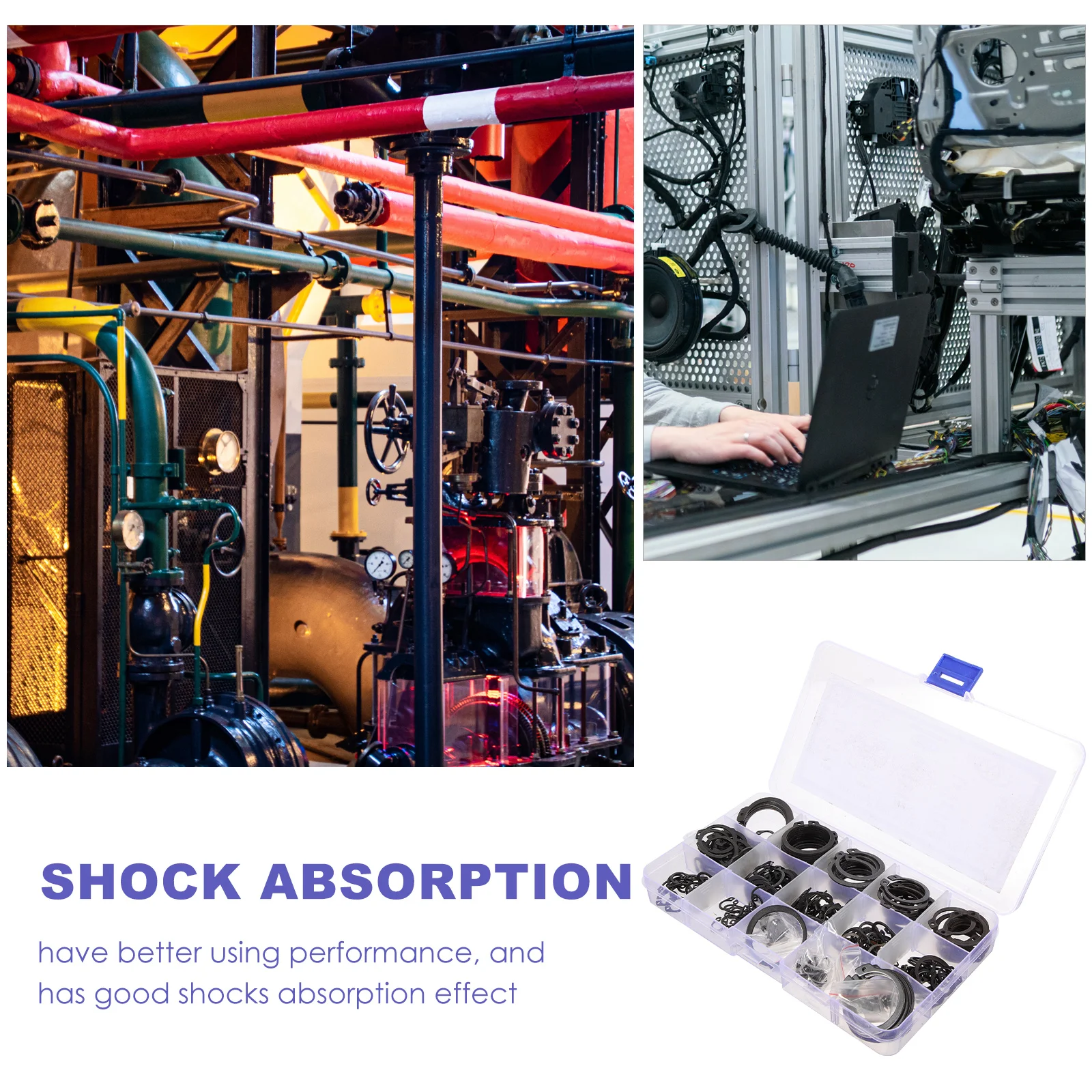 

315pcs Axle Retaining Rings Steel External Snap Rings Assortment Heavy Duty Flat Washer Clips Machinery Auto