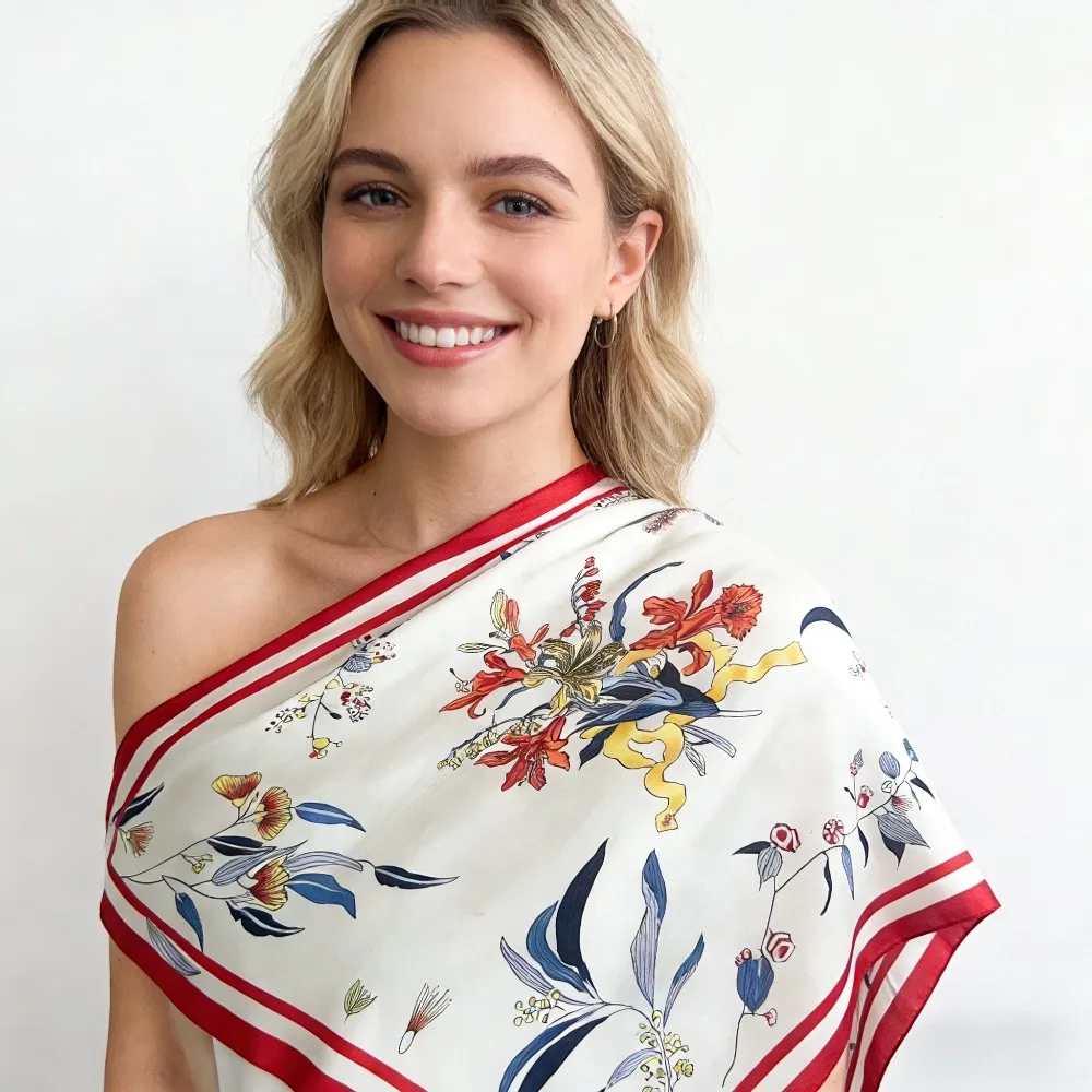 

Шарф женский универсальный 70 см с принтом бабочек, весенне-осенний, квадратный, для создания романтической атмосферы, наружный платок