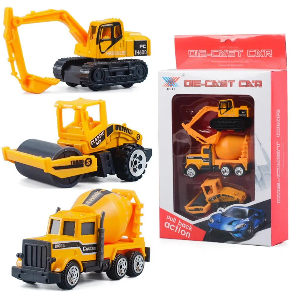 3pcs/set New Mini Children Alloy Tractor 2 Styles Children Collection Gifts Tractor Model Car Engineering Car Model for Boys