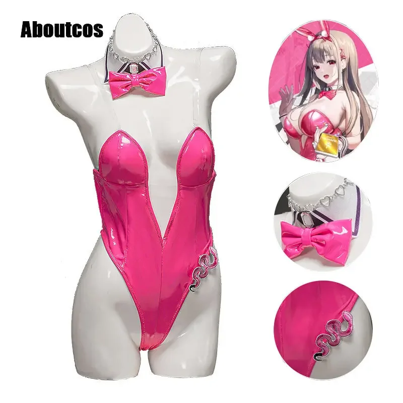 Aboutcos Viper Cosplay Game GODDESS OF VICTORY NIKKE PU Leather Cosplay Sexy Viper Bunny Girl Cosplay Costume NIKKE Viper