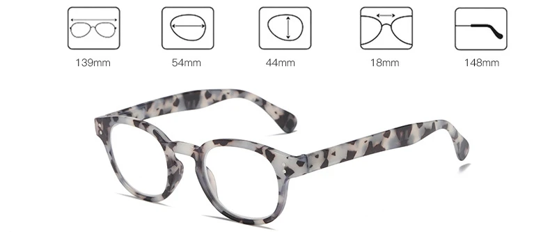 Neue Druck Rahmen Lesebrille Frauen Runde Presbyopie Brillen Computer Vision Dioptrien Brillen Reader Gläser – Detail 9