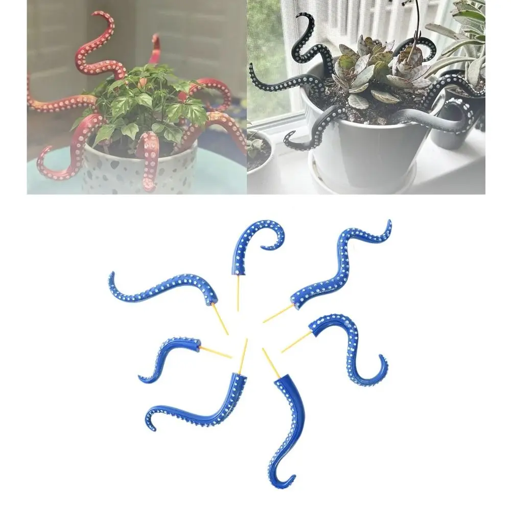 Creative 7-piece Set Sea Tentacle Resin Decoration Resin Garden Decor Octopus Plant Post Plant Stakes Home