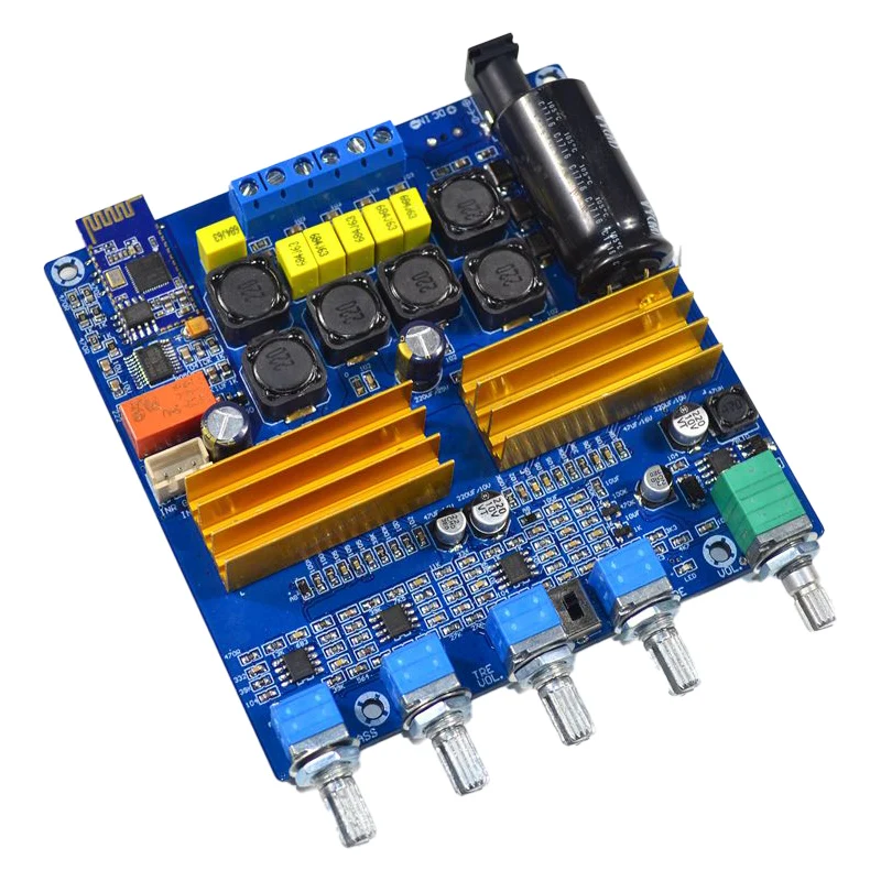 

Opzig TPA3116 power amplifier board Bluetooth 5.0 stereo audio amplifier 2.1 channel digital power amplifier board 50W * 2+100W