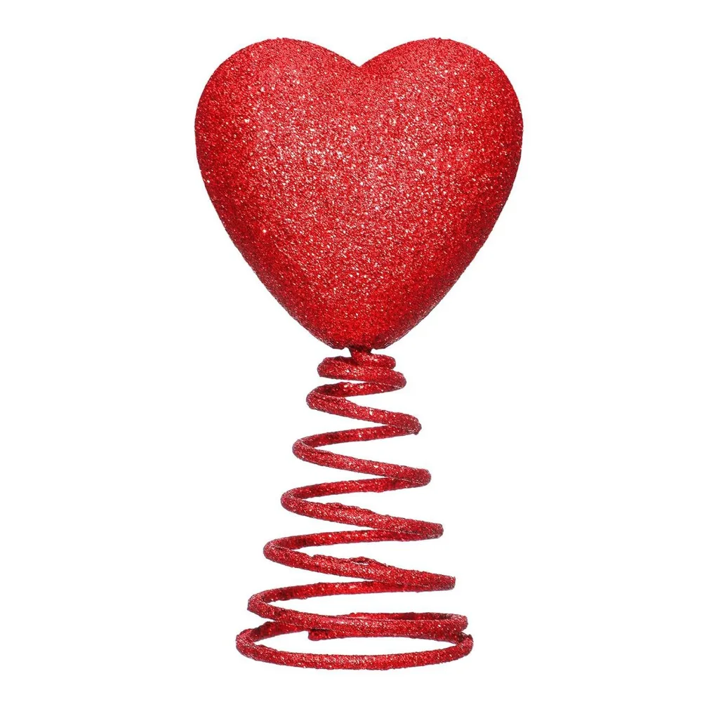 

Креативные 5-дюймовые украшения на День Святого Валентина, мини-блестящий топпер в форме сердца, многоразовая катушка, весенний праздничный орнамент, украшение для дома