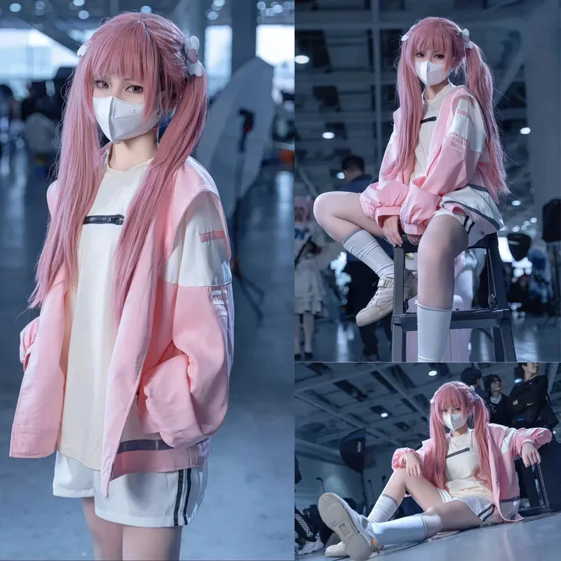 Li Tianxi Link Click Cosplay Anime Arrogant Girl Costume Pink Uniform Wig Party Activity Role Play Outfit For Women