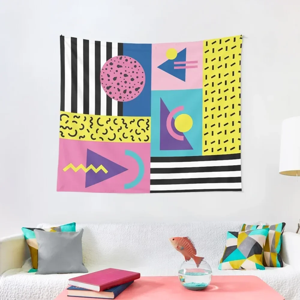 

Memphis Pattern 62 - Retro 90s / 80s Tapestry Bedroom Organization And Decoration Aesthetics For Room Tapestry