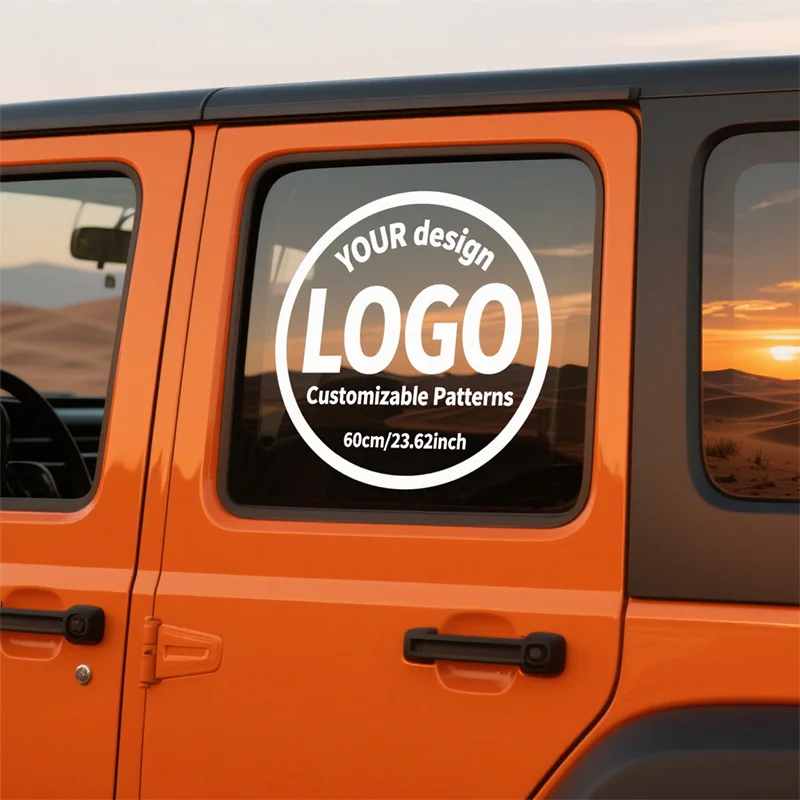 Custom Large Round Vinyl Stickers HD Waterproof for Window Glass Door Car Hood Bar Cafe Decoration Company Name Logo Dec