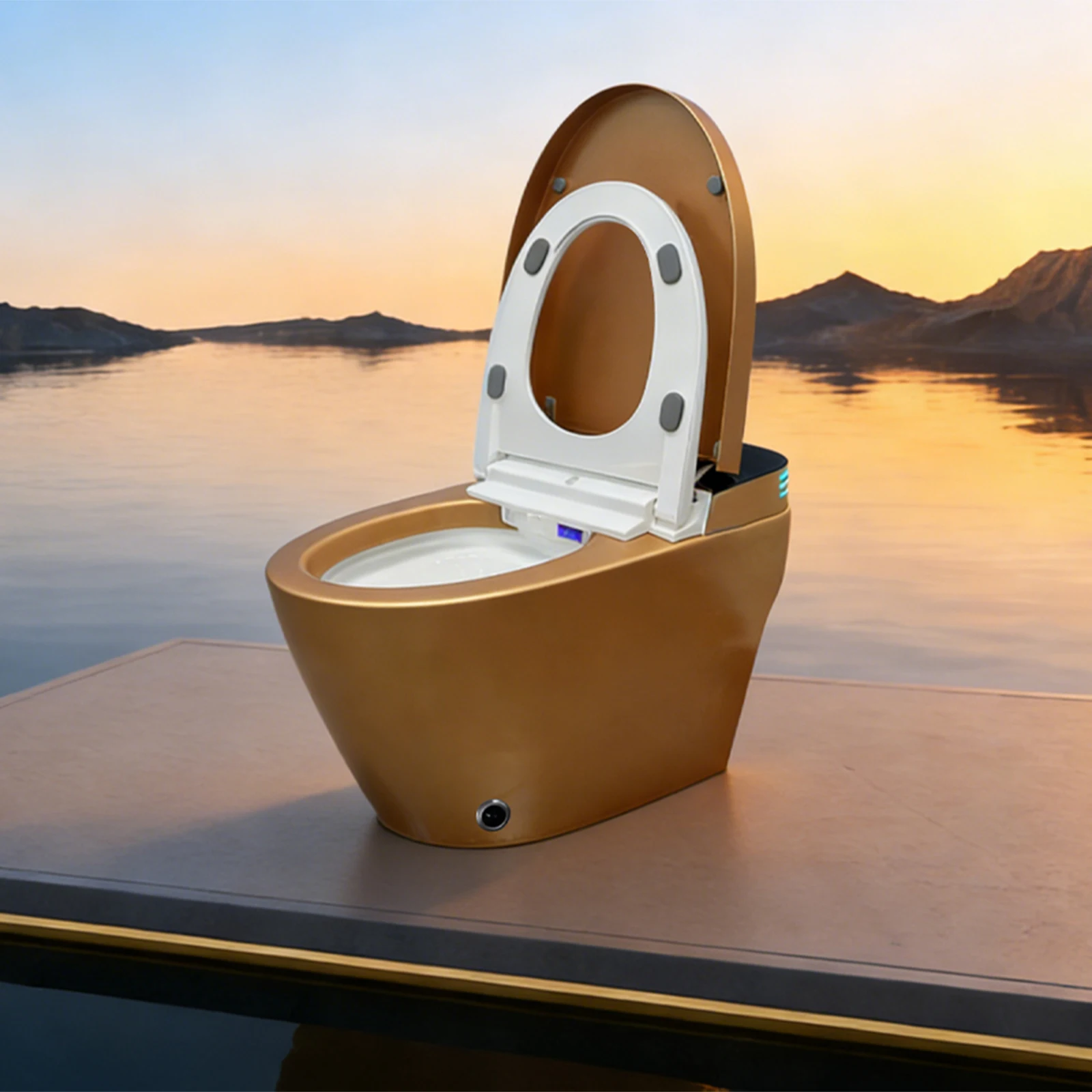#g Luxury Sanitary Wares First-class Quality Electroplated Hotel Golden Wc Bathroom Commode Ceramic One Piece Gold Toilet