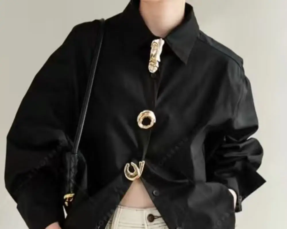 Neue Herbst 2025, Baumwolle, Langarm, Einfarbig, Blusen, Shirts für Frauen, Trend, Lose Beiläufige Tops Frau Kleidung – Detail 4